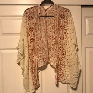 Red and cream kimono